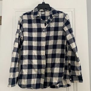 Uniqlo Navy/White Flannel Shirt